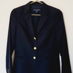 Brooks Brothers 346 Navy Blue Milano Wool Women's Size 4 Blazer Jacket Tweed